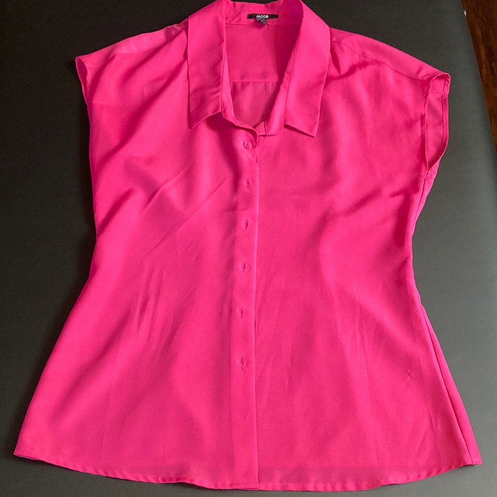 Jacob sleeveless satin button down